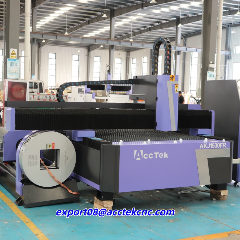 Industrial Laser Machine Price - Günstige Faserlaser-Schneidemaschine mit Drehvorrichtung, Gantry-Automatik für