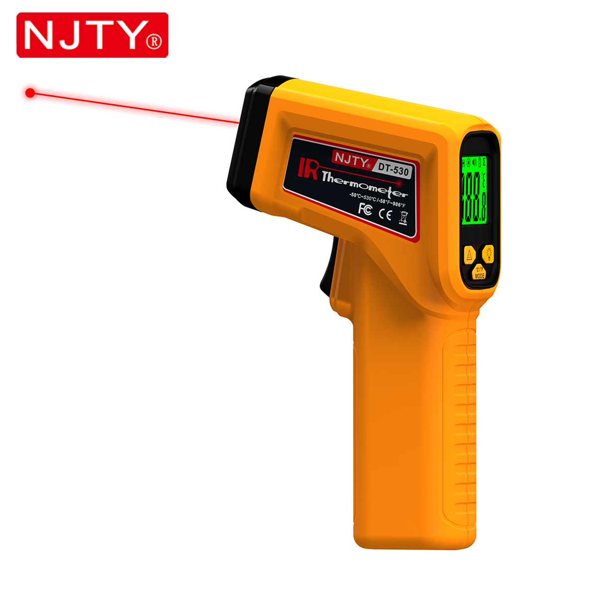 Industrial Infrared Laser - NJTY Infrarot-Thermometer, Laser, berührungslose Temperaturpistole, industriell,
