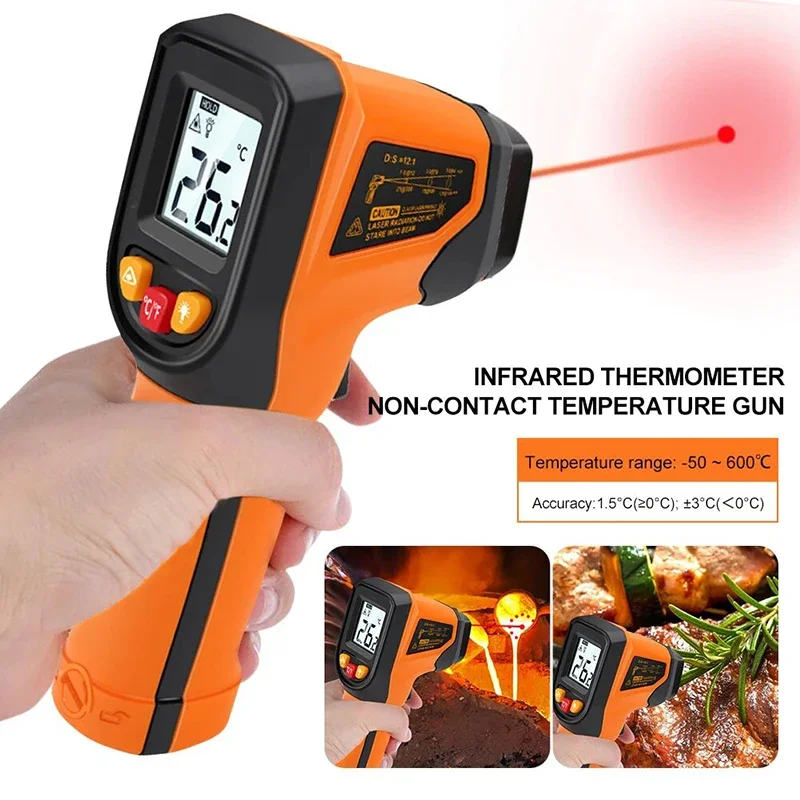 Industrial Laser Temperature Gun - T400 T600 Digitales Infrarot-Thermometer -50~600 ℃