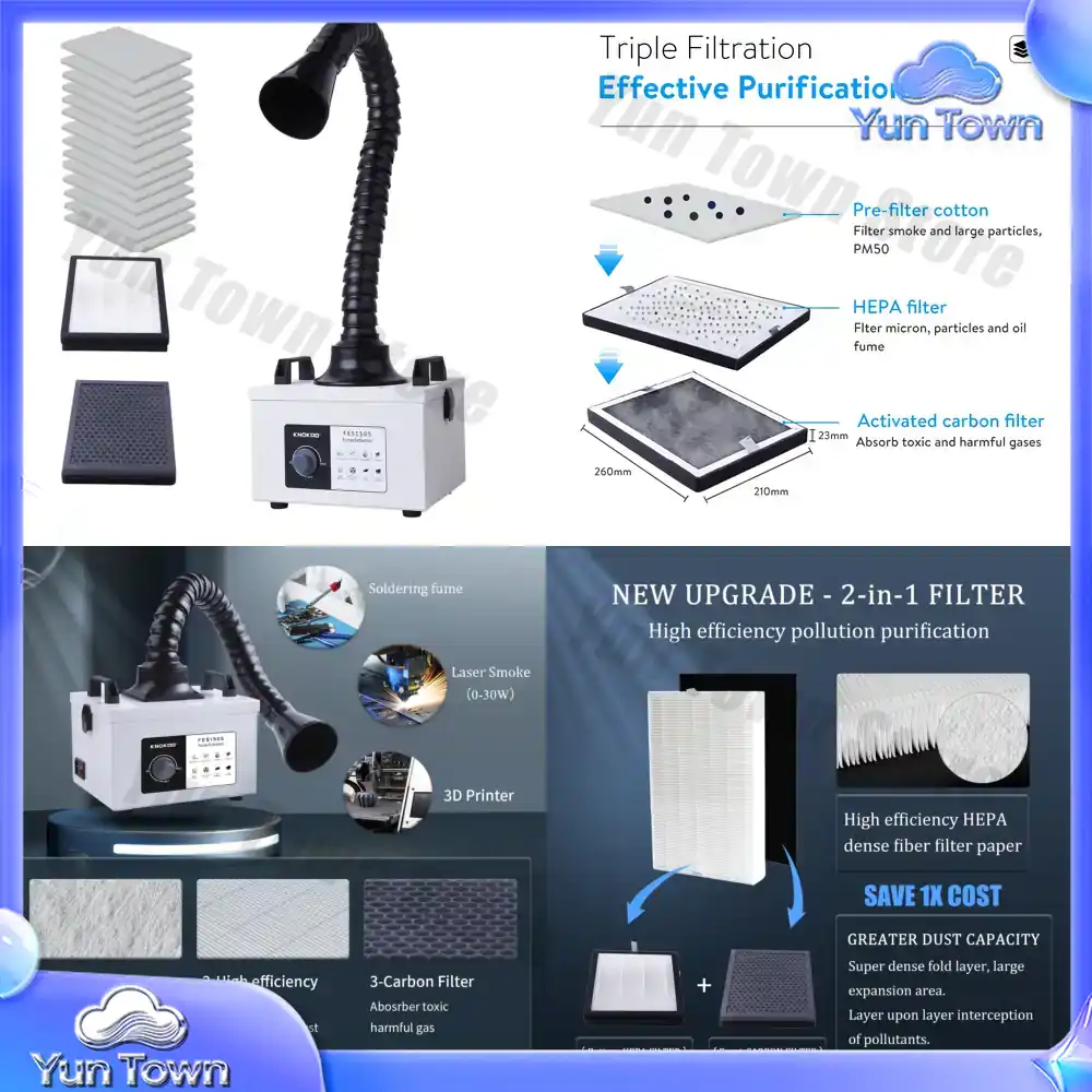 Industrial Laser Fume Extractor - 100W Motor Laser-Rauchfilter mit HEPA-Filter 14