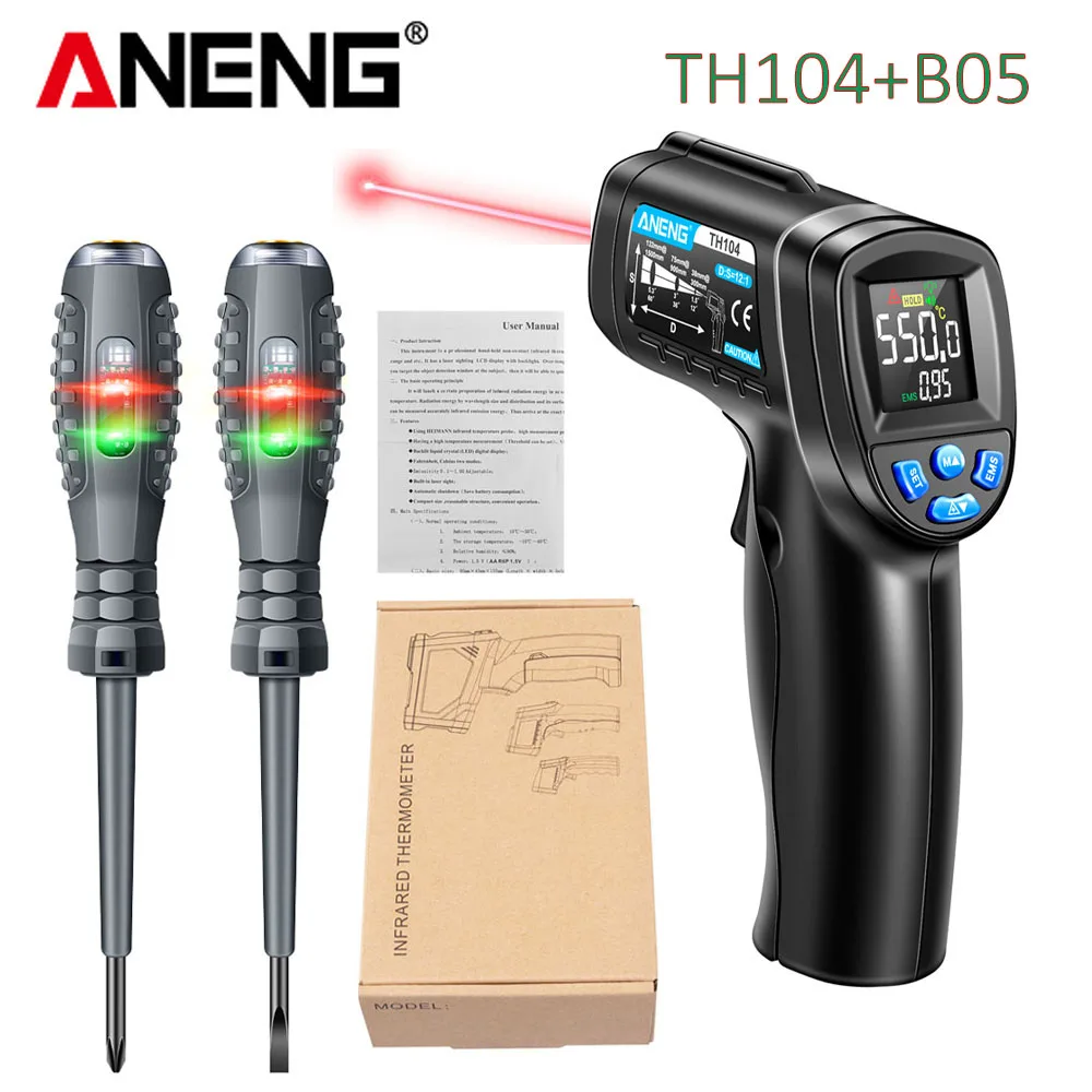 Industrial Laser Temperature Gun - Infrarot-Thermometer Industrielles Rotes Laser-Thermometer mit VA-Bildschirm