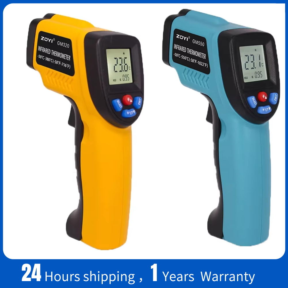 Industrial Laser Temperature Gun - Tragbares Infrarot-Thermometer Temperaturmessgerät für Kochen Pizzaofen