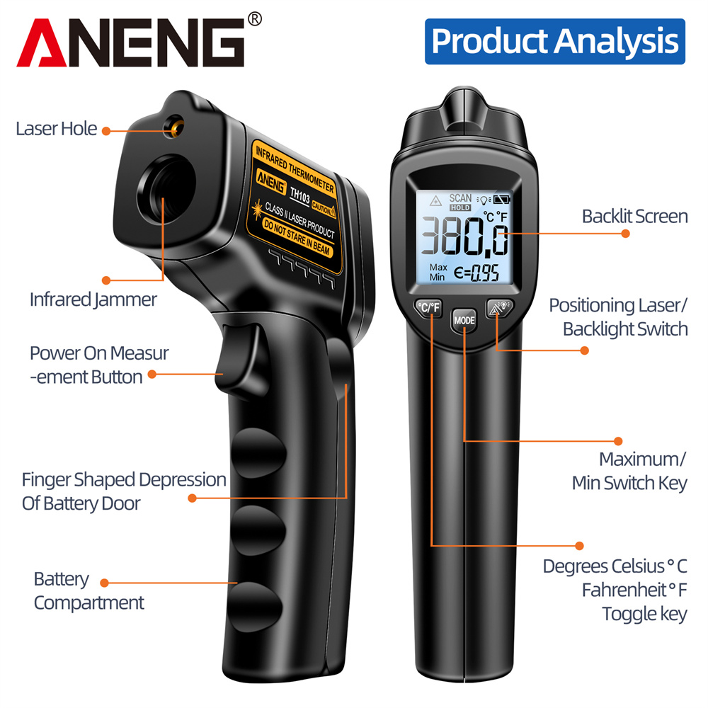 Infrarot-Laser-Thermometer, in – Industrial Laser Temperature Gun Bewertung und Preis