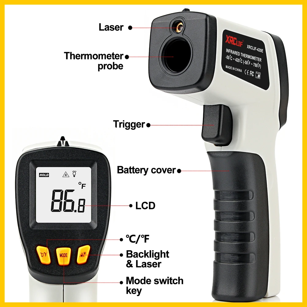 XRCLIF Infrarot-Thermometer, b – Industrial Infrared Laser Bewertung und Preis