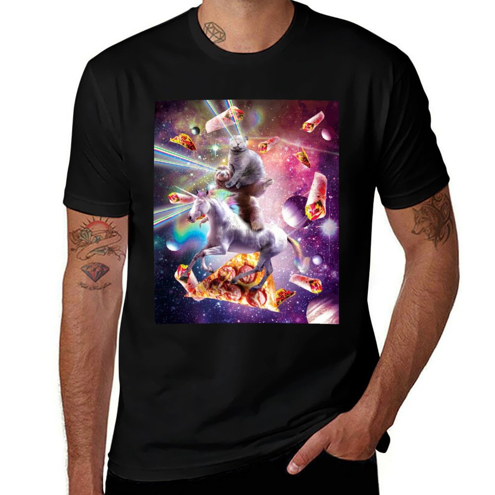 Laser Eyes Space Cat On Sloth  – Industrial Laser Printing Bewertung und Preis