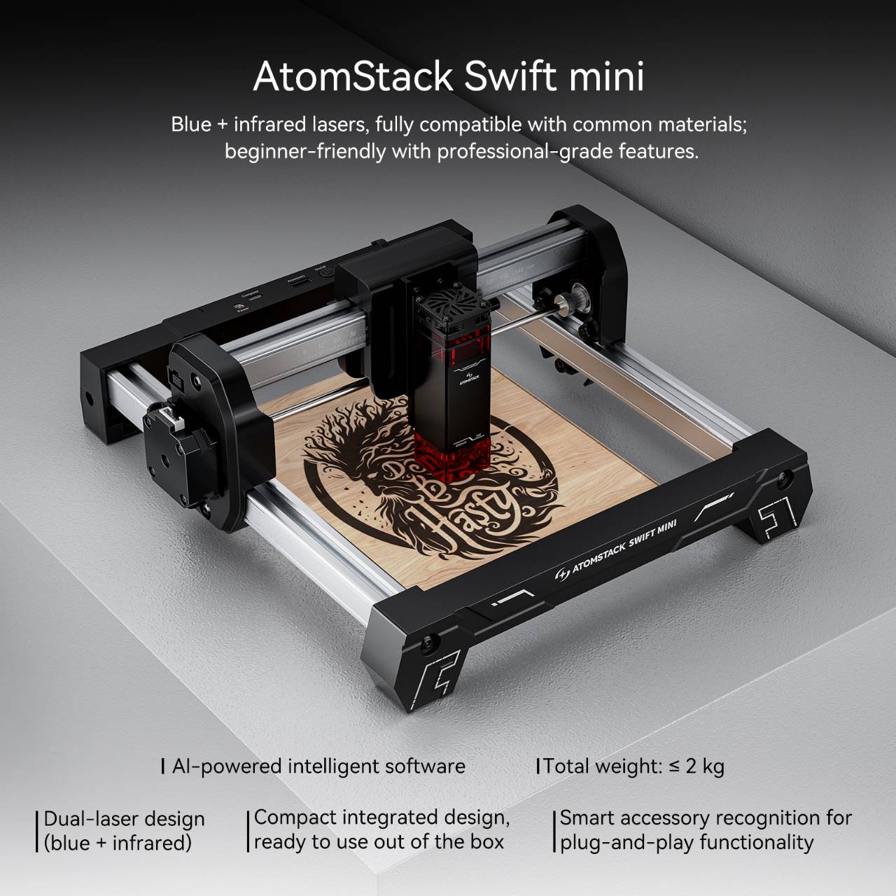 ATOMSTACK Swift Mini Laser-Gra – Industrial Laser Printing Bewertung und Preis