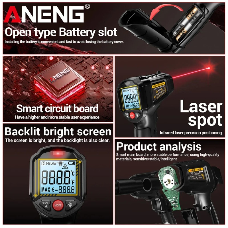ANENG TH202 Berührungsloses In – Industrial Laser Temperature Gun Bewertung und Preis